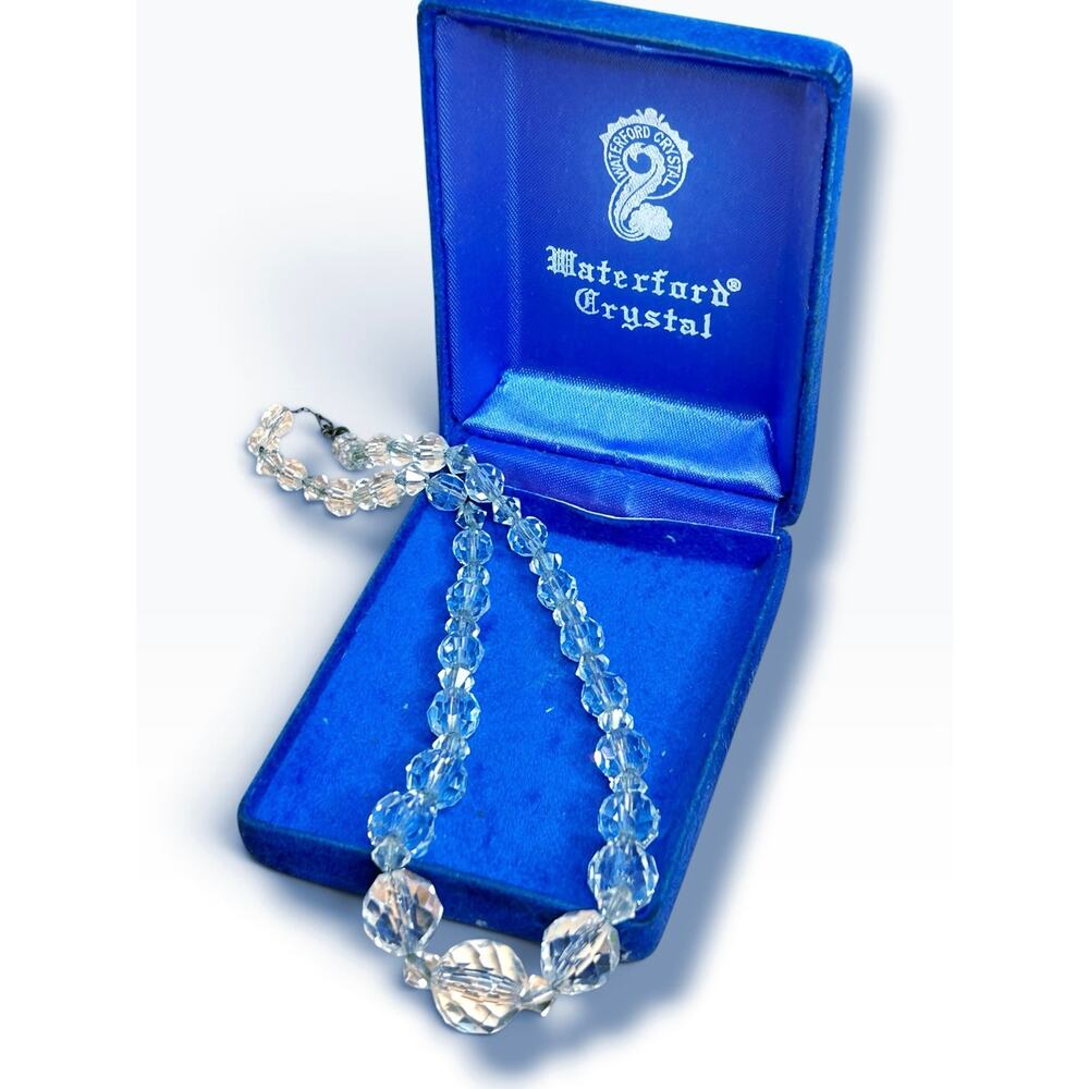 Vintage Estate Crystal Necklace Faceted Graduating Round Choker Length